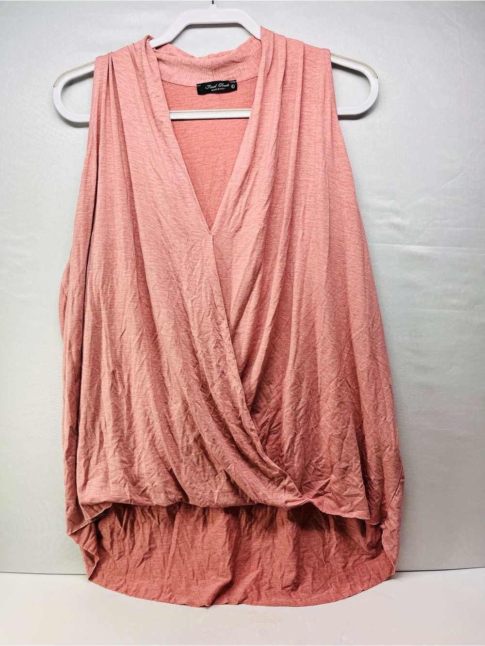 Final Touch Draped V-Neck Sleeveless Camisole‎ - Dusty Rose